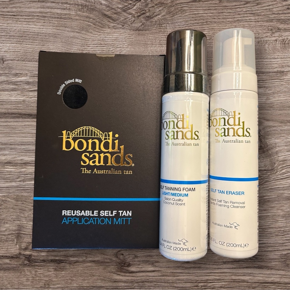 Bondi Sands self tanning foam, application kit, self tanning eraser